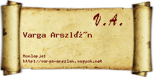 Varga Arszlán névjegykártya